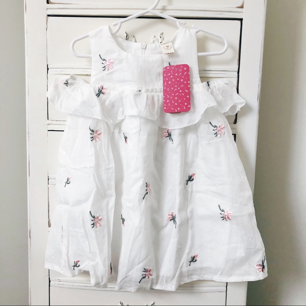 Adorable floral embroidered girls dress
